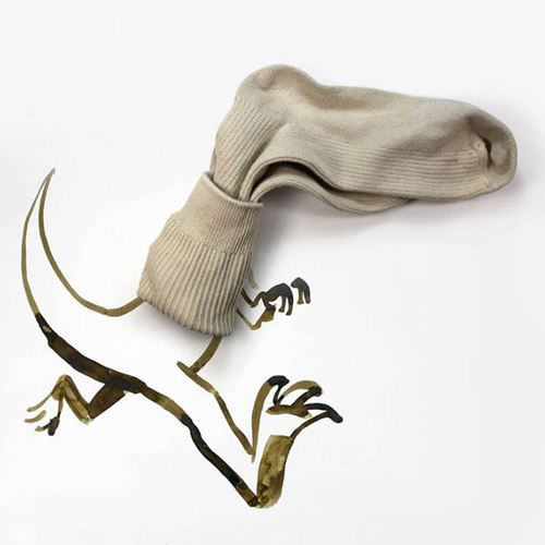 靴下の恐竜